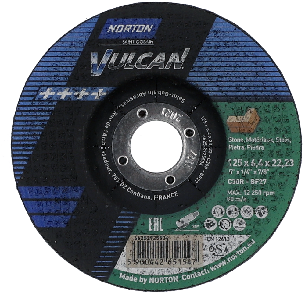Tarcza do szlifowania betonu 125x6,4x22,23 Vulcan wypukła Norton 66252925534 1
