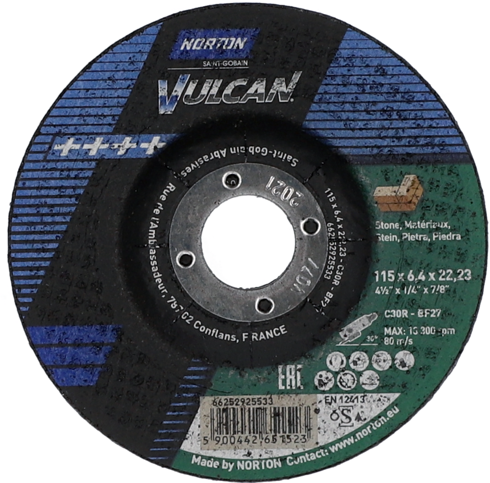 Tarcza do szlifowania betonu 115x6,4x22,23 Vulcan wypukła Norton 66252925533 1