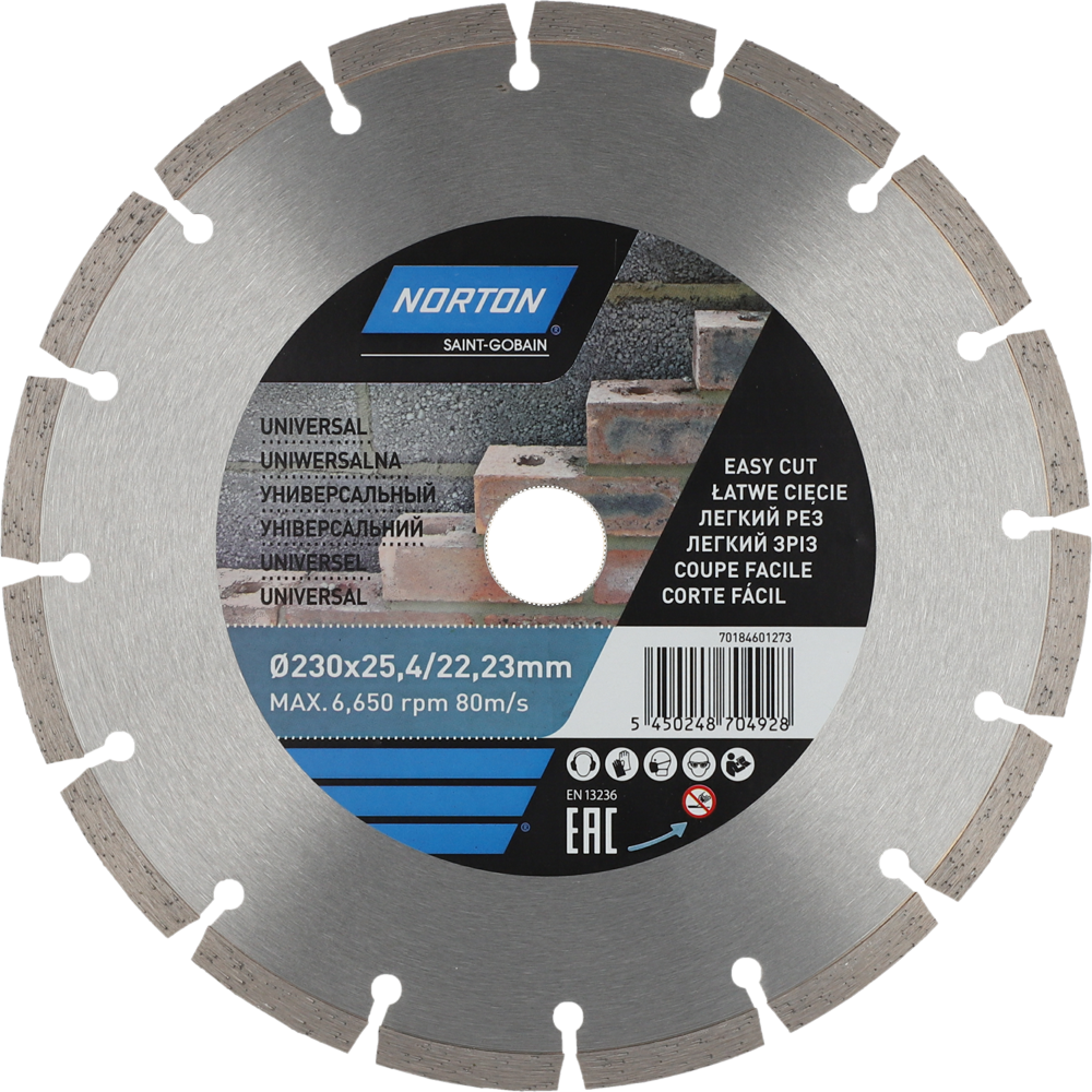 Tarcza diamentowa 230x22,23 beton DIY CEE UNIVERSAL Norton 70184601273 1