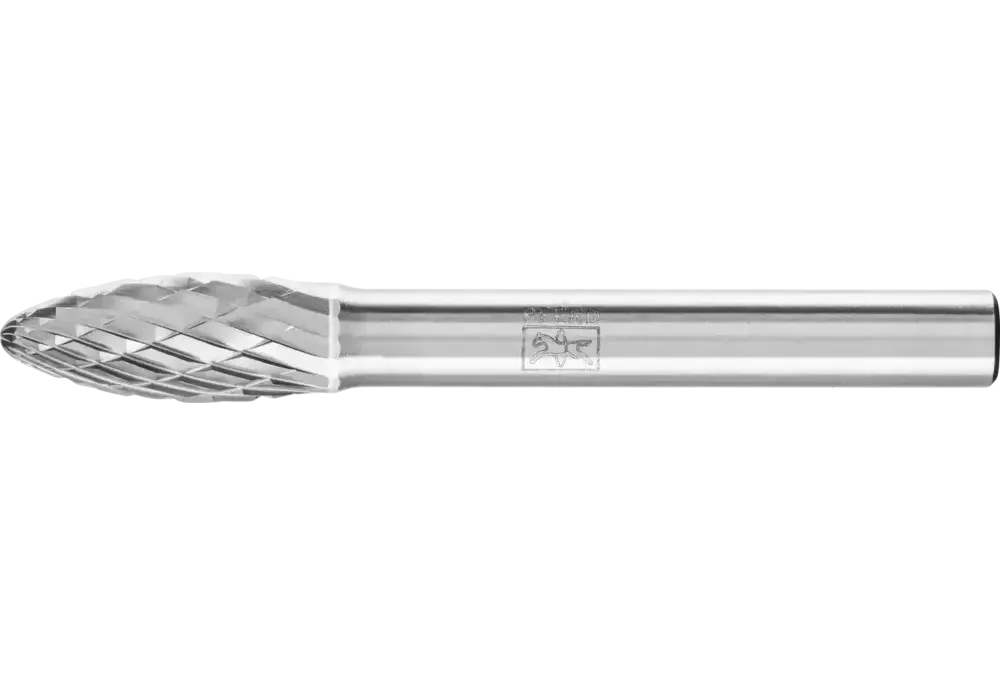 Wysokowydajny trzpień frezarski ze stopów twardych TOUGH kształt płomienia B Ø 08 × 20 mm trzpień Ø 6 mm odporny na uderzenia 1