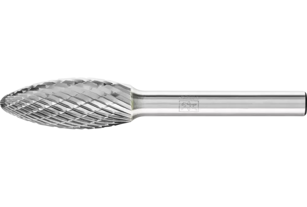 Wysokowydajny trzpień frezarski ze stopów twardych TOUGH kształt płomienia B Ø 12 × 30 mm trzpień Ø 6 mm odporny na uderzenia 1