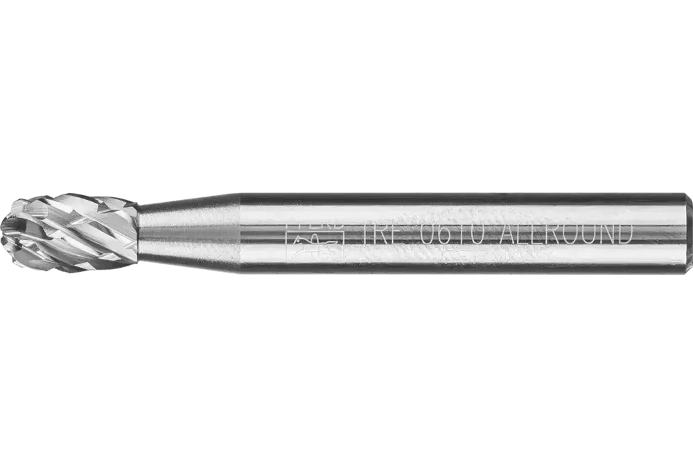 Wysokowydajny trzpień frezarski ze stopów twardych ALLROUND kształt kropli TRE Ø 06 × 10 mm trzpień Ø 6 mm uniwersalne grube 1