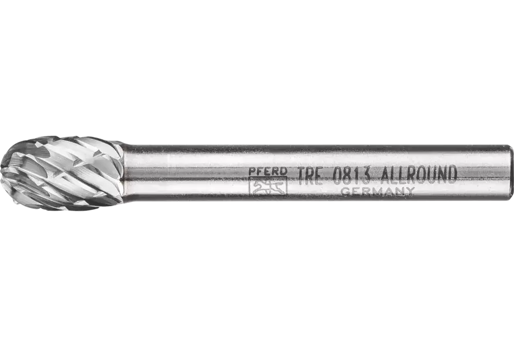 Wysokowydajny trzpień frezarski ze stopów twardych ALLROUND kształt kropli TRE Ø 08 × 13 mm trzpień Ø 6 mm uniwersalne grube 1