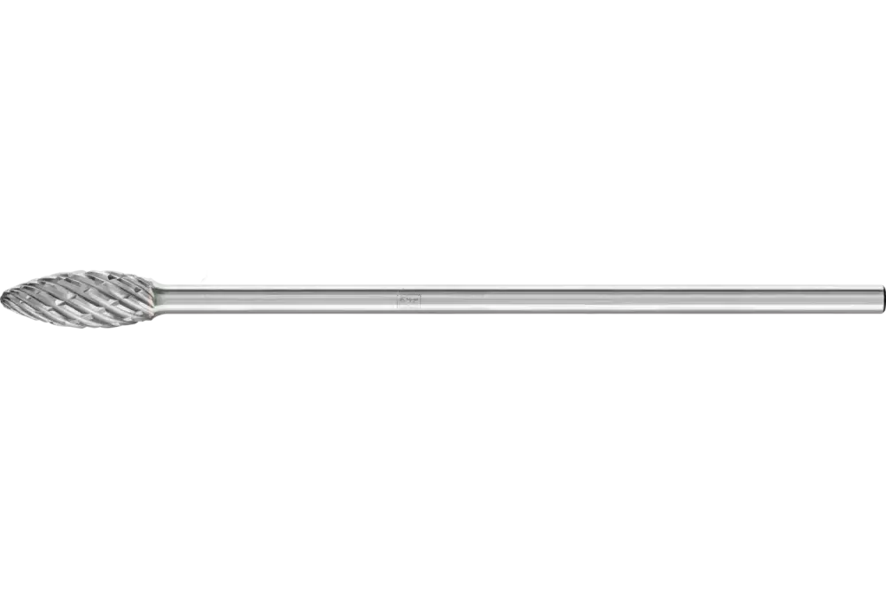 Wysokowydajny trzpień frezarski ze stopów twardych STEEL kształt płomienia B Ø 12 × 30 mm trzpień Ø 6 × 150 mm do stali 1