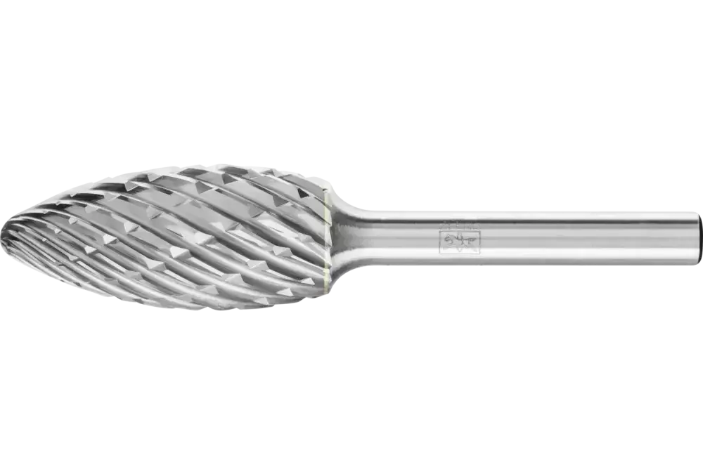 Wysokowydajny trzpień frezarski ze stopów twardych STEEL kształt płomienia B Ø 16 × 35 mm trzpień Ø 6 mm do stali 1