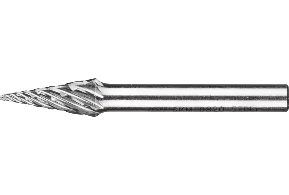 Wysokowydajny trzpień frezarski ze stopów twardych STEEL kształt kropli SKM Ø 08 × 20 mm trzpień Ø 6 mm do stali 1