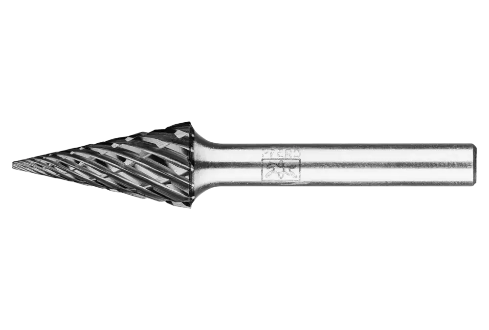 Wysokowydajny trzpień frezarski ze stopów twardych STEEL kształt ostrostożkowy SKM Ø 12 × 25 mm trzpień Ø 6 mm HICOAT do stali 1