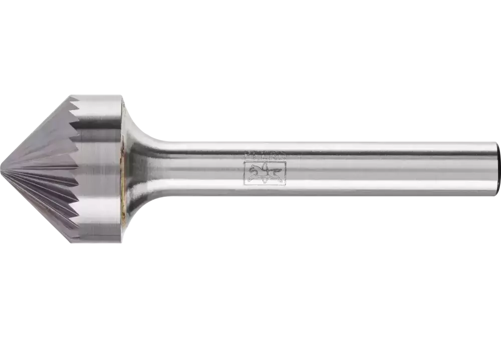 Trzpień frezarski ze stopów twardych kształt stożkowy KSK 90° Ø 16 × 08 mm trzpień Ø 6 mm Z3 uniwersalne średnie 1