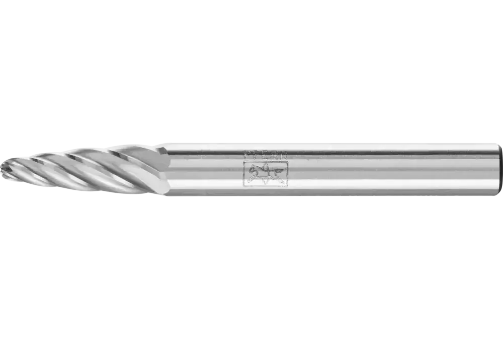 Wysokowydajny trzpień frezarski ze stopów twardych INOX kształt drzewa RBF Ø 06 × 18 mm trzpień Ø 6 mm do stali nierdzewnej 1