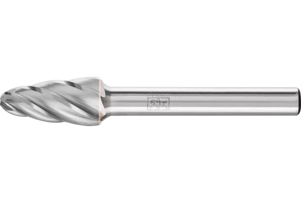 Wysokowydajny trzpień frezarski ze stopów twardych ALU, kształt stożkowy RBF Ø 10 x 20 mm, trzonek Ø 6 mm do aluminium / metalu 1