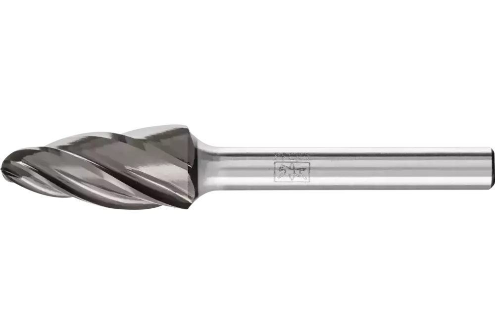 Wysokowydajny trzpień frezarski ze stopów twardych ALU kształt stożkowy RBF Ø 12x25mm, trzonek Ø 6 mm do aluminium / metalu 1