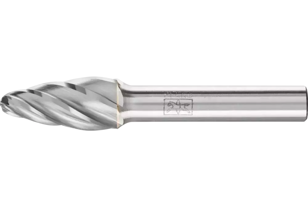 Wysokowydajny trzpień frezarski ze stopów twardych ALU, kształt stożkowy RBF Ø 12 x 25 mm, trzonek Ø 8 mm do aluminium / metalu 1