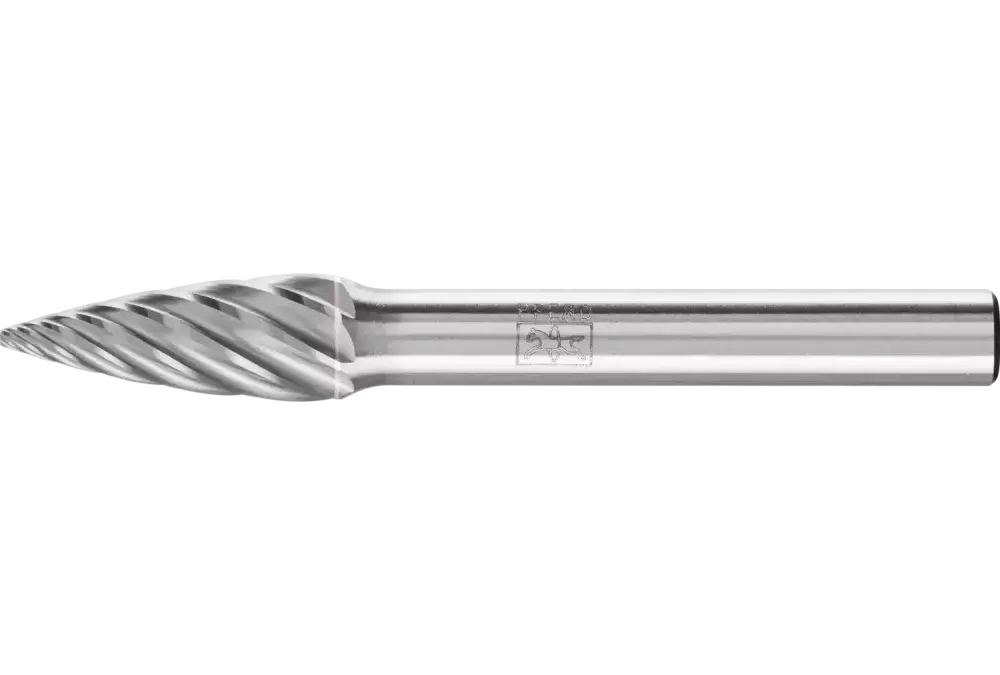 Wysokowydajny trzpień frezarski ze stopów twardych INOX kształt pocisku SPG Ø 08 × 20 mm trzpień Ø 6 mm do stali nierdzewnej 1