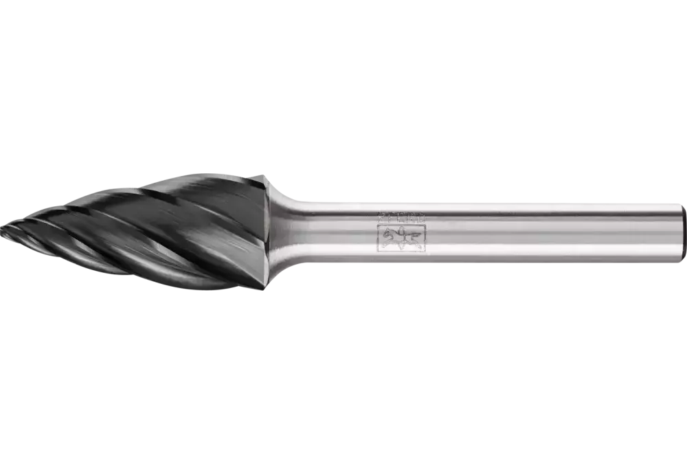 Wysokowydajny trzpień frezarski ze stopów twardych ALU o kształcie pocisku SPG Ø 12 × 25 mm trzpień Ø 6 mm HICOAT do aluminium 1