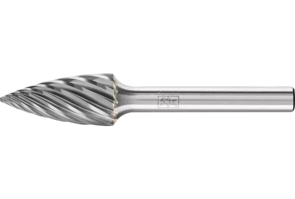 Wysokowydajny trzpień frezarski ze stopów twardych INOX kształt pocisku SPG Ø 12 × 25 mm trzpień Ø 6 mm do stali nierdzewnej 1