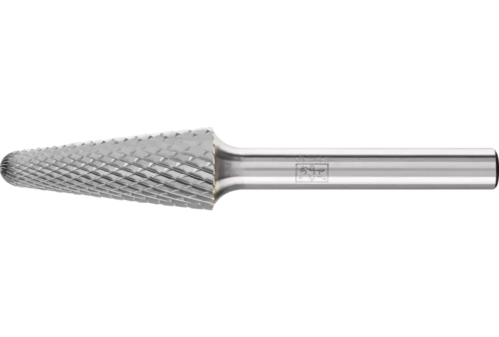 Trzpień frezarski ze stopów twardych kształt stożkowy KEL Ø 12 × 30 mm trzpień Ø 6 mm Z4 uniwersalne średnio drobne 1