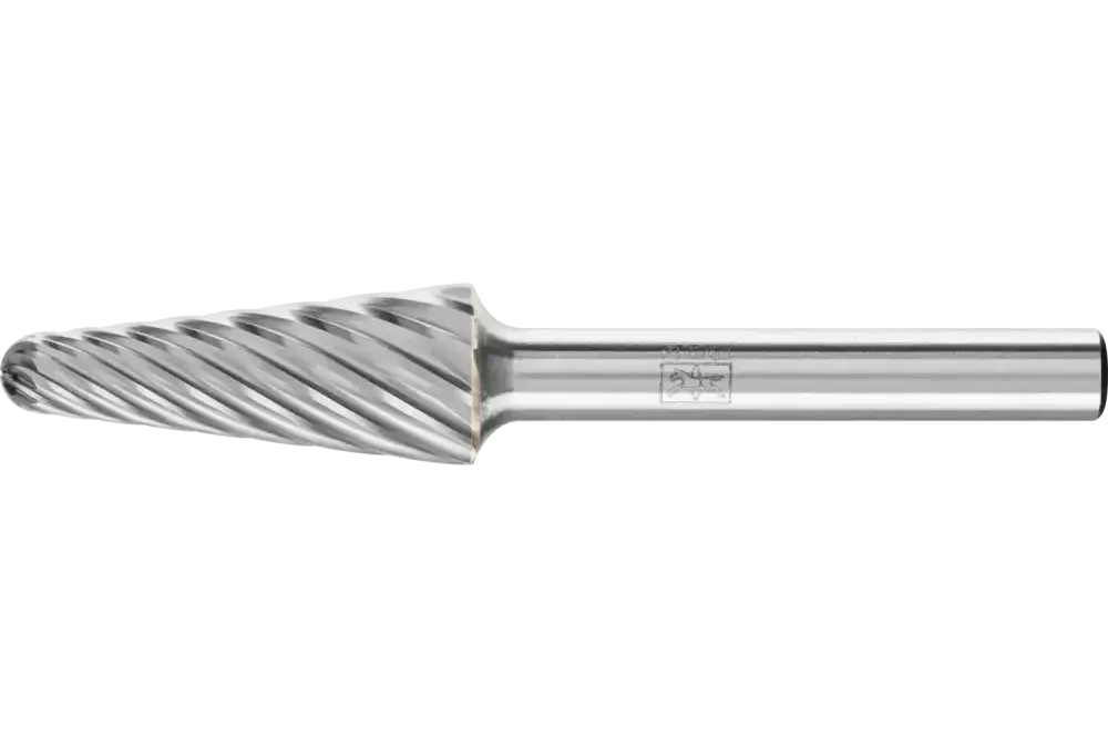 Wysokowydajny trzpień frezarski ze stopów twardych INOX kształt stożkowy KEL Ø 12 × 30 mm trzpień Ø 6 mm do stali nierdzewnej 1