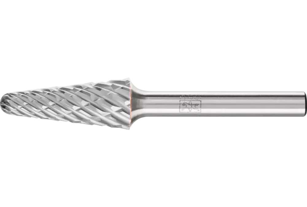 Wysokowydajny trzpień frezarski ze stopów twardych STEEL kształt stożkowy KEL Ø 12 × 30 mm trzpień Ø 6 mm do stali 1