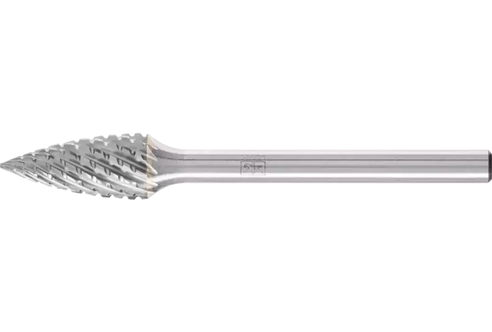 Wysokowydajny trzpień frezarski ze stopów twardych o kształcie pocisku SPG Ø 06 × 13 mm trzpień Ø 3 mm TITANIUM do tytanu 1
