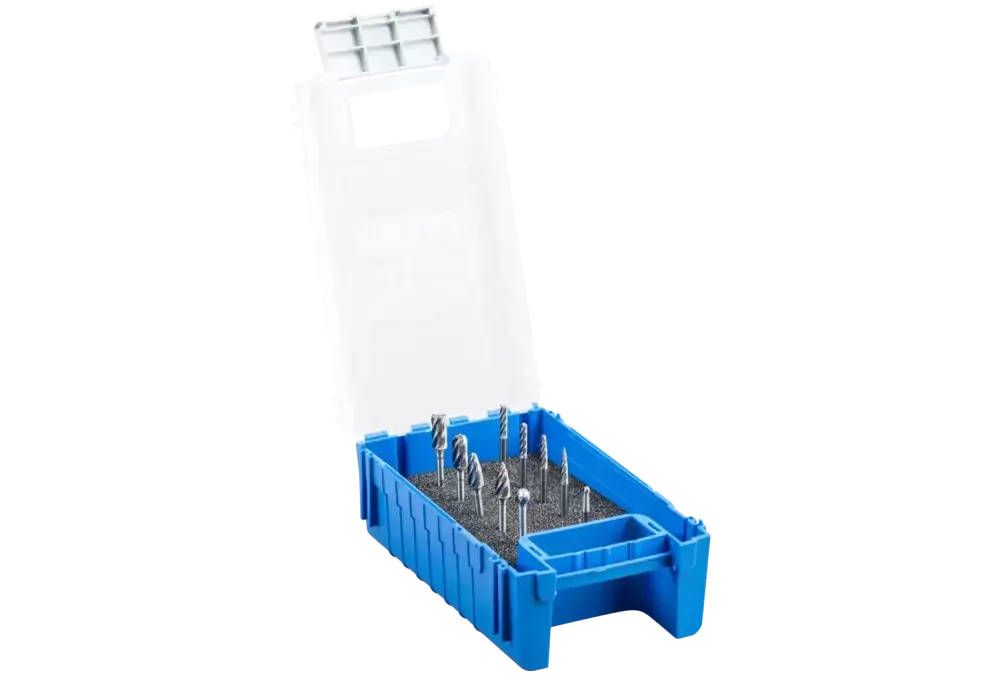 Zestaw małych wysokowydajnych trzpieni frezarskich ze stopów twardych ALU 10-częściowy Ø6/3 mm trzonek Ø3 mm 1