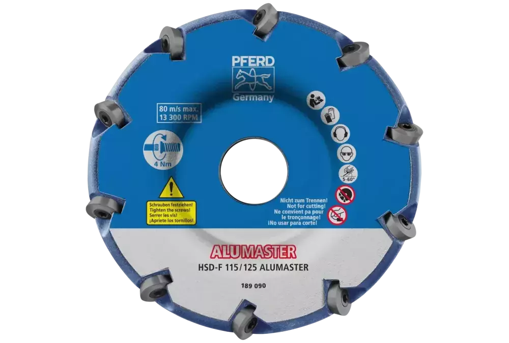 Wysokowydajna tarcza frezarska ALUMASTER F Ø 115 mm do szlifierki kątowej do obróbki aluminium HICOAT 1