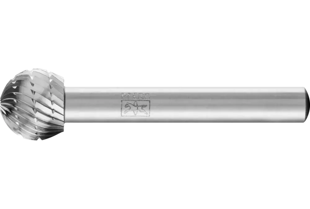 Trzpień frezarski HSS o kształcie kulistym F Ø 12 × 10 mm trzpień Ø 6 mm Z 3 uzębienie uniwersalne średnio drobne 1