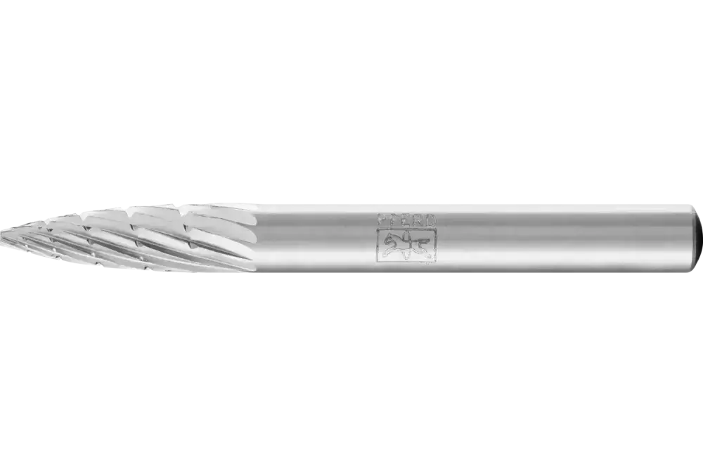 Trzpień frezarski HSS o kształcie pocisku K Ø 06 × 18 mm trzpień Ø 6 mm Z 3 uzębienie uniwersalne średnio drobne 1