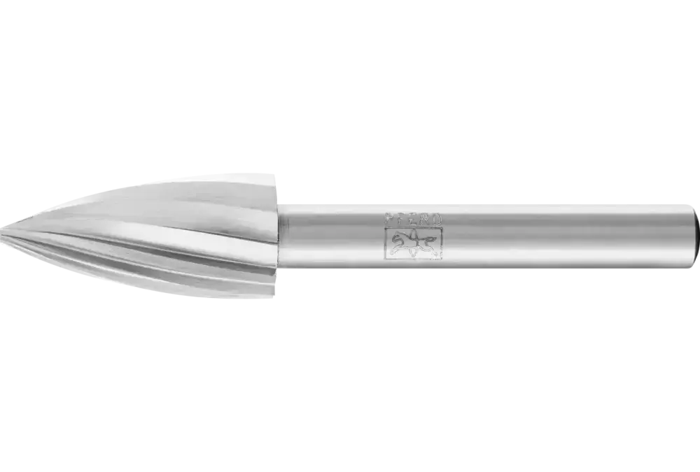 Trzpień frezarski HSS o kształcie pocisku K Ø 12 × 25 mm trzpień Ø 6 mm Z 1 uniwersalne grube 1
