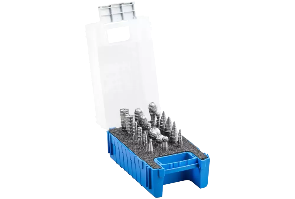 Zestaw trzpieni frezarskich HSS 83 18-częściowy z uzębieniem 3 Ø 12/8/6 mm, trzonek Ø 6 mm uniwersalne 1