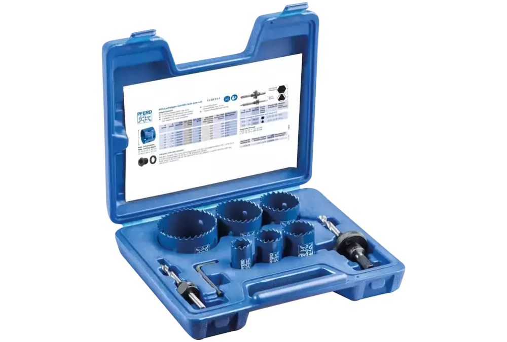 Zestaw 6 szt otwornic bimetalowych Co8/M42 22-64 mm dla elektryków Pferd 25900910 1
