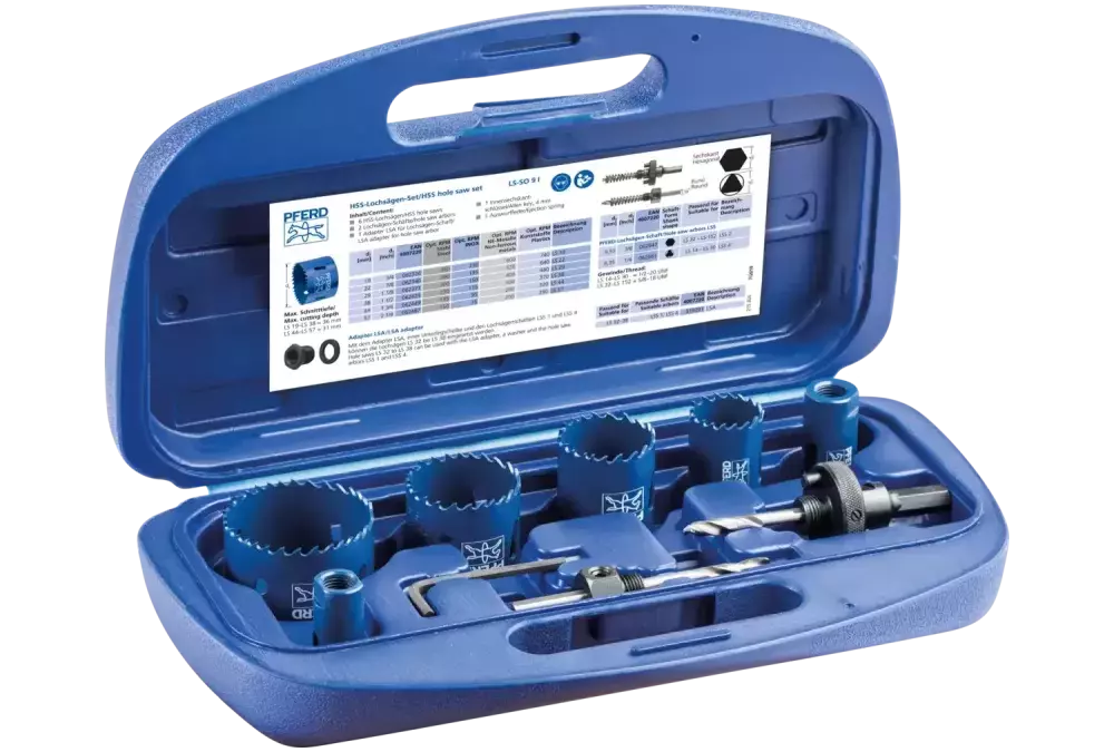Zestaw 6 szt otwornic bimetalowych Co8/M42 19-57 mm dla instalatorów Pferd 25900920 1