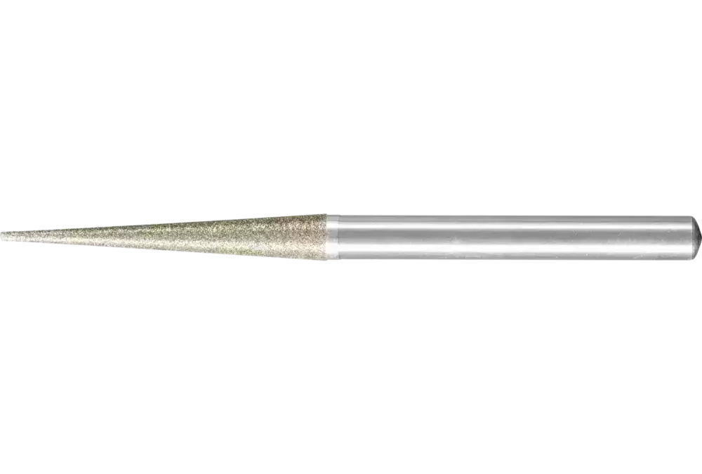 Diamentowa ściernica iglicowa Ø6 × 7°, trzpień Ø6 mm D126 (średnia) do fazowania / usuwania gratów / obniżania 1