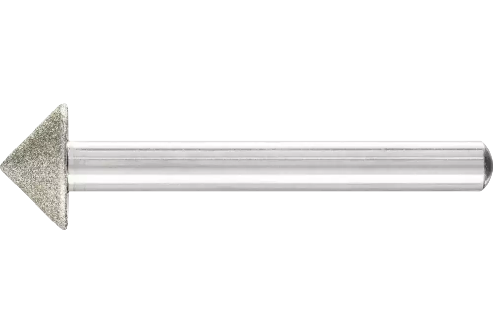 Diamentowa ściernica trzpieniowa iglica Ø 15 × 90° trzpień Ø 6 mm D126 (środek) do fazowania / usuwania gratów / obniżania 1