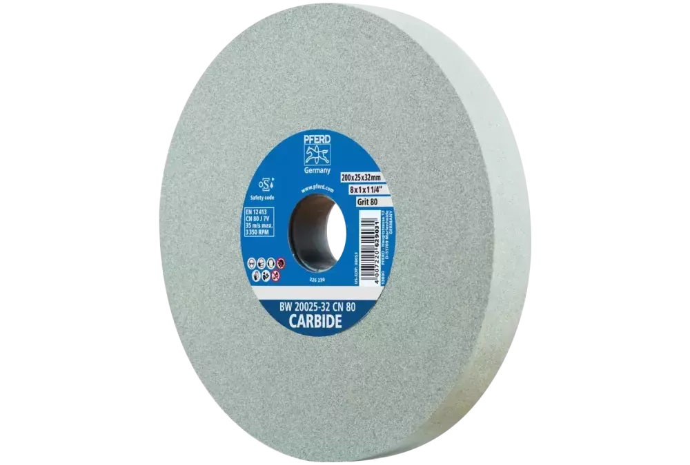 Kamień szlifierski Ø 200 × 25 mm otwór Ø 32 mm SiC120 do materiałów twardych, np. stopów twardych 1