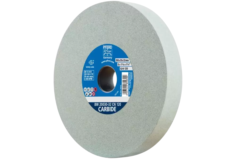 Kamień szlifierski Ø 200 × 30 mm otwór Ø 51 mm SiC120 do materiałów twardych, np. stopów twardych 1