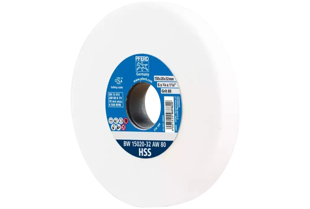 Kamień szlifierski Ø 150 × 20 mm otwór Ø 32 mm A80 do ostrzenia wierteł ze stali szybkotnącej HSS 1