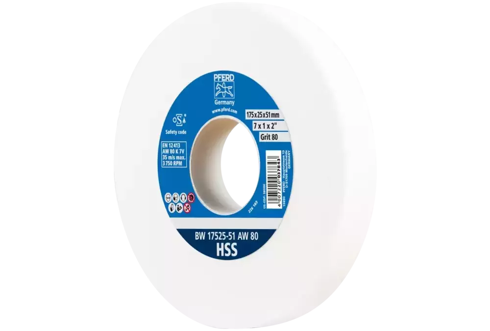 Kamień szlifierski Ø 175 × 25 mm otwór Ø 51 mm A80 do ostrzenia wierteł ze stali szybkotnącej HSS 1