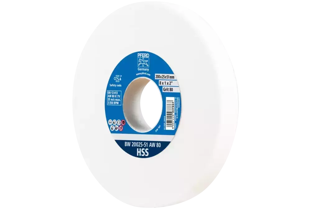 Kamień szlifierski Ø 200 × 25 mm otwór Ø 51 mm A80 do ostrzenia wierteł ze stali szybkotnącej HSS 1