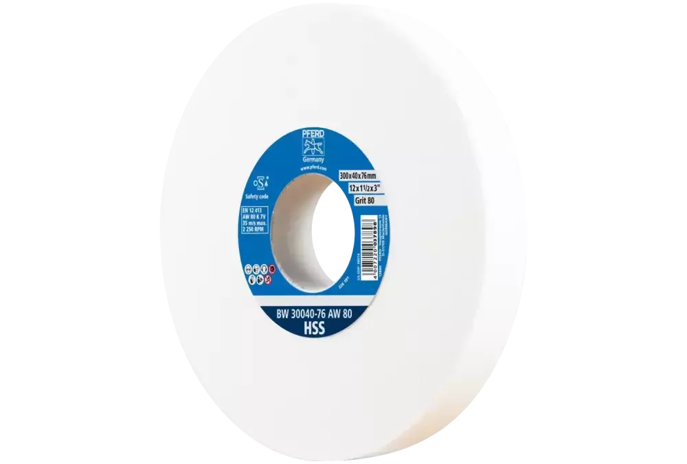 Kamień szlifierski Ø 300 × 40 mm otwór Ø 76 mm A80 do ostrzenia wierteł ze stali szybkotnącej HSS 1