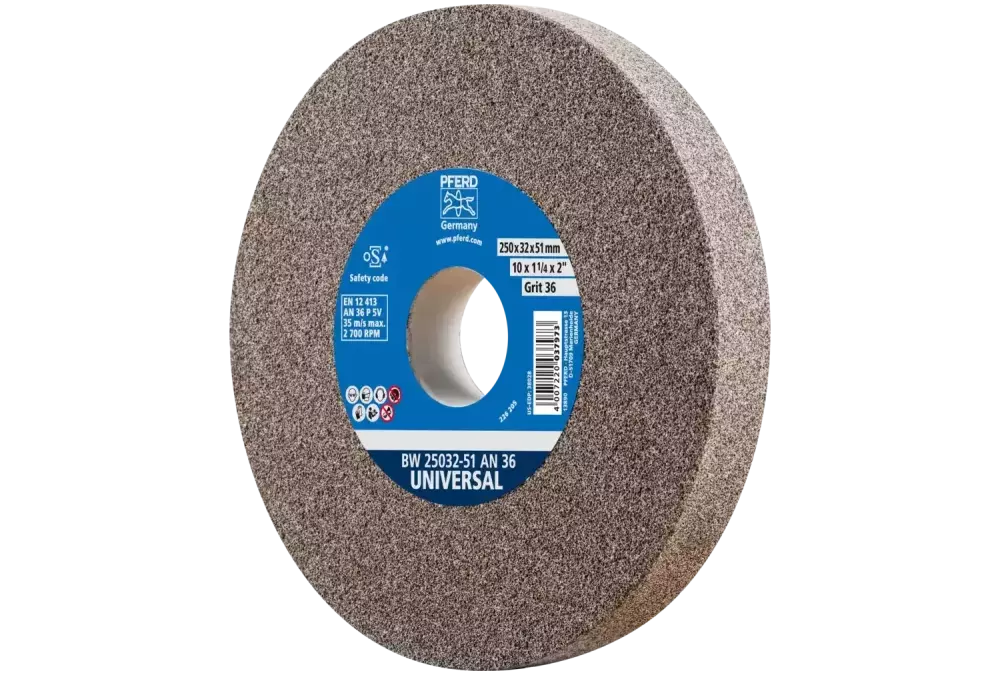 Kamień szlifierski Ø 250 × 32 mm otwór Ø 51 mm A36 do uniwersalnych prac szlifierskich 1