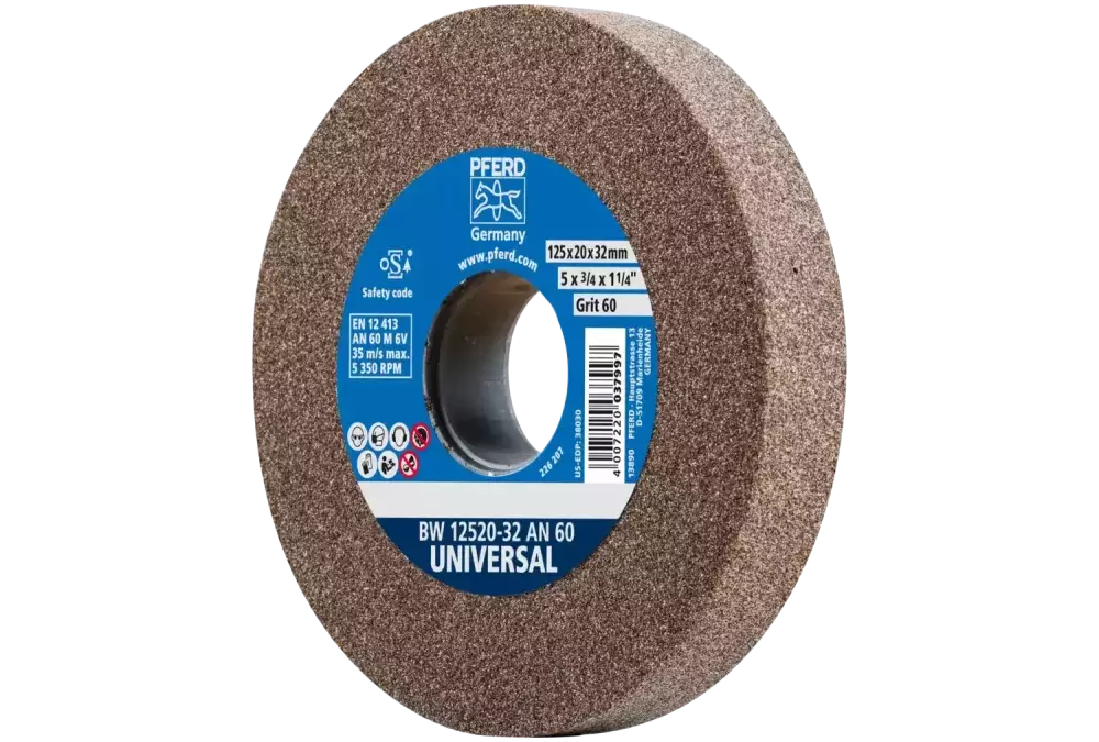 Kamień szlifierski Ø125 × 20 mm otwór Ø32 mm A60 do uniwersalnych prac szlifierskich 1