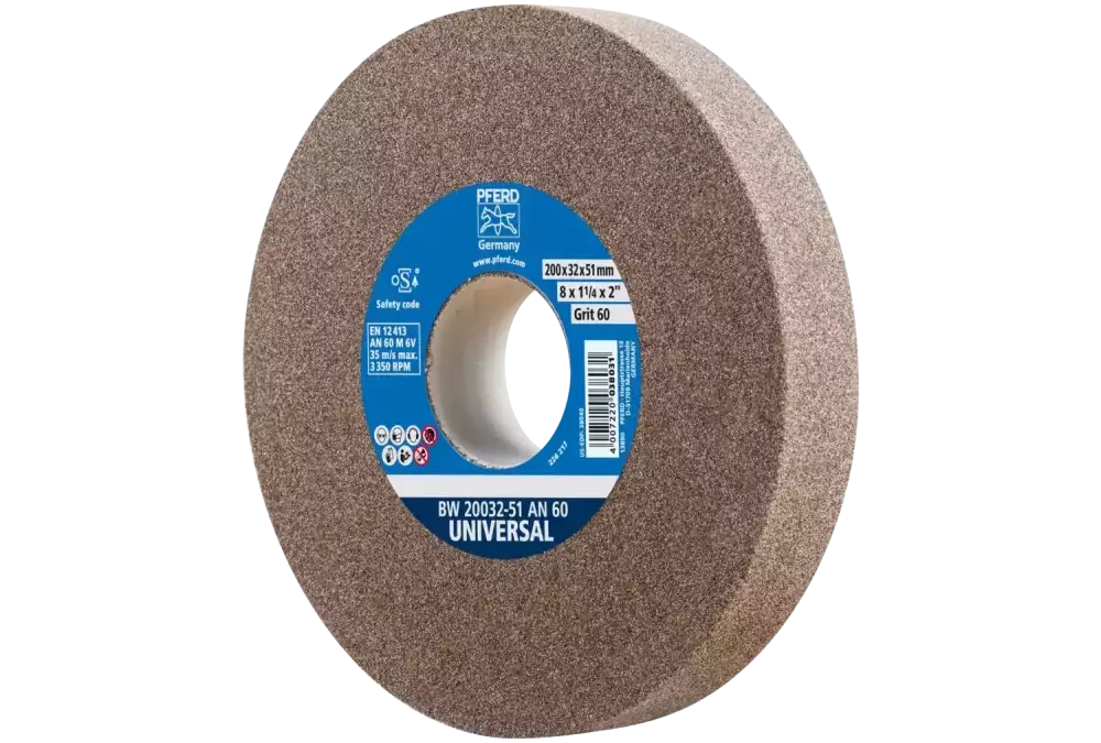 Kamień szlifierski Ø 200 × 32 mm otwór Ø 51 mm A60 do uniwersalnych prac szlifierskich 1