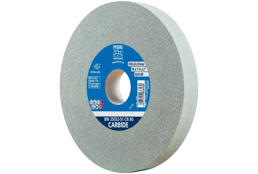 Kamień szlifierski Ø 250 × 32 mm otwór Ø 51 mm SiC80 do materiałów twardych, np. stopów twardych 1