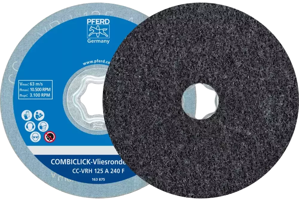 Twarde krążki filcowe COMBICLICK CC Ø 125 mm A240F do szlifu dokładnego i wykończeniowego za pomocą szlifierki kątowej 1