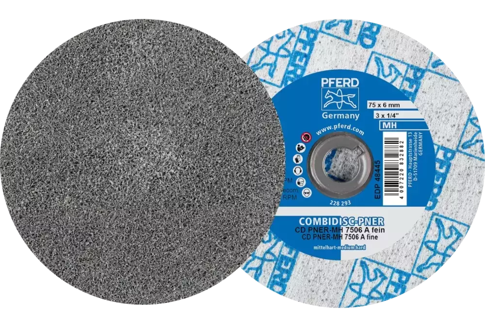 Prasowany wykrój włókninowy COMBIDISC CD PNER Ø 75 mm średnio twardy A drobnoziarnisty do wykańczania 1