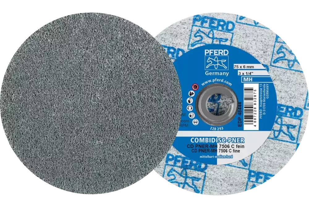 Prasowany wykrój włókninowy COMBIDISC CD PNER Ø 75 mm średnio twardy SIC drobnoziarnisty do wykańczania 1