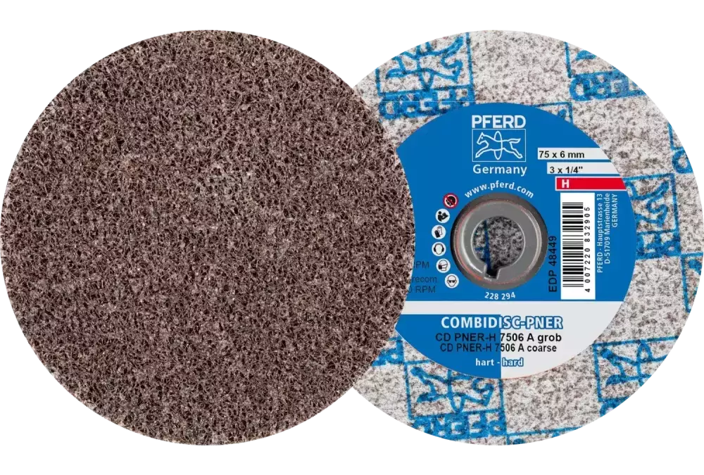 Prasowany wykrój włókninowy COMBIDISC CD PNER Ø 75 mm twardy A gruboziarnisty do wykańczania 1