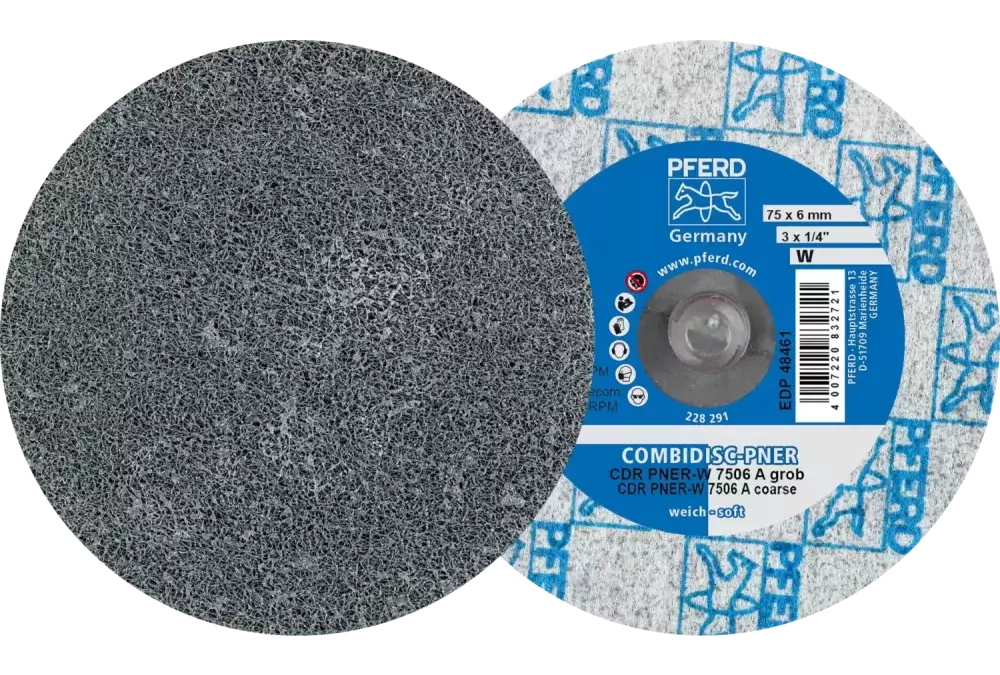 Prasowany wykrój włókninowy COMBIDISC CDR PNER Ø 75 mm miękki A gruboziarnisty do wykańczania 1