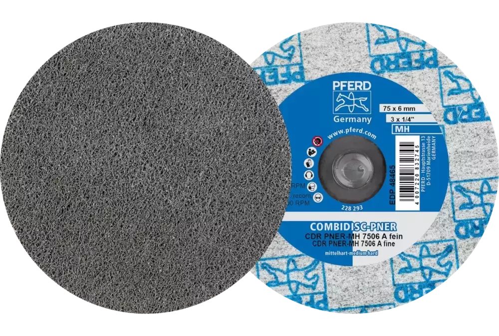 Prasowany wykrój włókninowy COMBIDISC CDR PNER Ø 75 mm średnio twardy A drobnoziarnisty do wykańczania 1