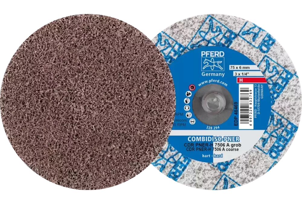 Prasowany wykrój włókninowy COMBIDISC CDR PNER Ø 75 mm twardy A gruboziarnisty do wykańczania 1